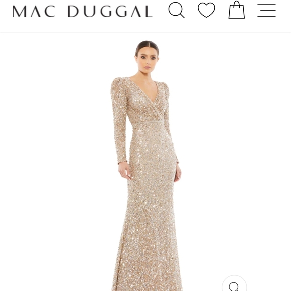 Mac Duggal dress, size 6, new with tags, bald spots on back bottom as shown - Picture 5 of 16